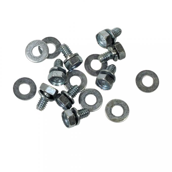 Corvette Headlight End Plate Mount Screws, 8 Piece, 1963-1967