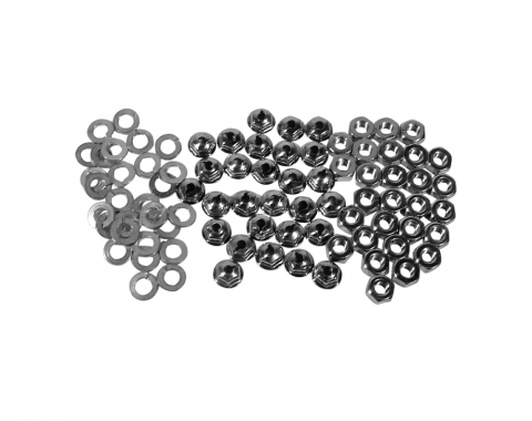 Corvette Grille Shell Nut & Washer Kit, 84 Piece, 1958-1962