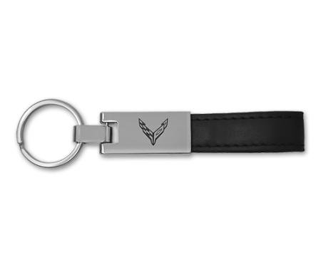 C8 Corvette Leather Loop Strap Key Tag