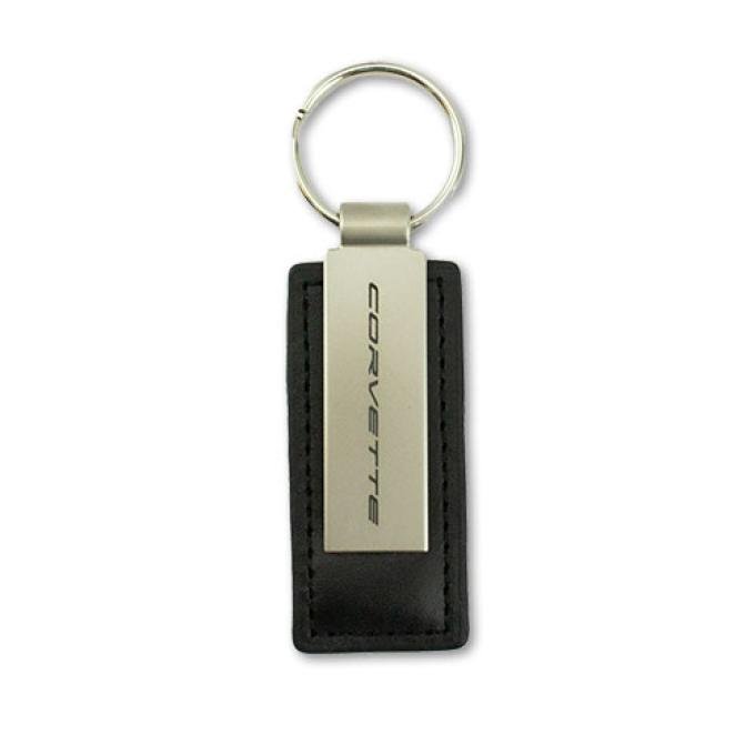 C8 Corvette Metal/Leather Key Tag