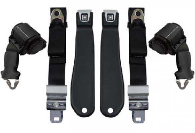 Seatbelt Solutions 1970-1971 Chevrolet Corvette Horizontal Mount Shoulder Retractactor with Non Retractable Lap Belts