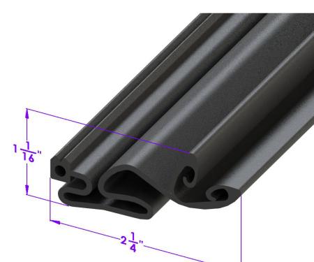 Metro Moulded Parts 1965-1969 Chevrolet Corvette Engine to Body Seal Strip. Sold by the Foot LP 109-V/FT