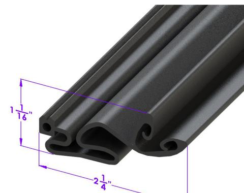 Metro Moulded Parts 1965-1969 Chevrolet Corvette Engine to Body Seal Strip. Sold by the Foot LP 109-V/FT