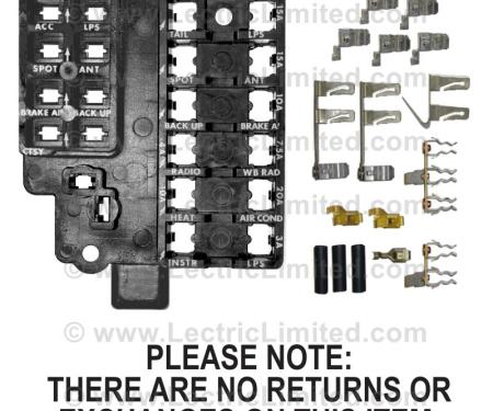 Lectric Limited 1958-1962 Chevrolet Corvette Fuse Block Repair Kit VRK5862FB