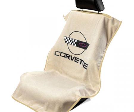 Seat Armour 1984-1996 Corvette Seat Towel, Tan with C4 Logo SA100COR4T