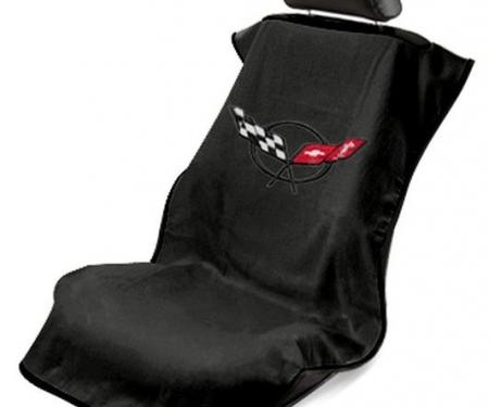 Seat Armour 1997-2004 Corvette Seat Towel, Black with C5 Logo SA100COR5B