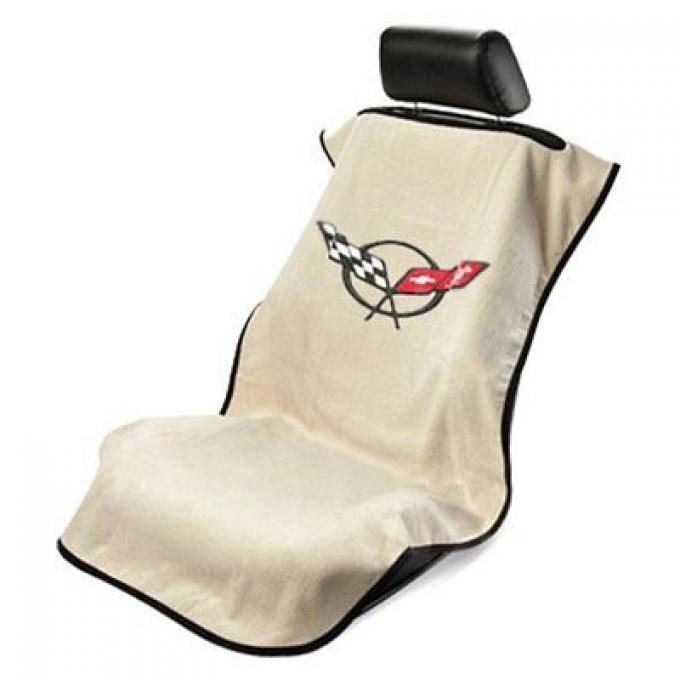 Seat Armour 1997-2004 Corvette Seat Towel, Tan with C5 Logo SA100COR5T