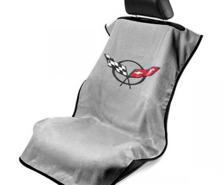 Seat Armour 1997-2004 Corvette Seat Towel, Gray with C5 Logo SA100COR5G
