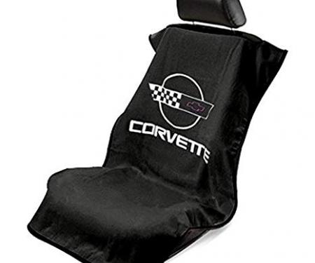 Seat Armour 1984-1996 Corvette Seat Towel, Black with C4 Logo SA100COR4B