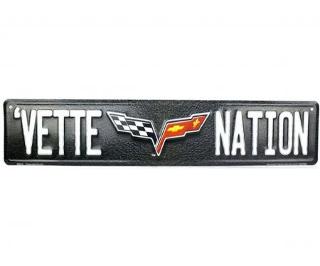 Corvette Vette Nation Sign, C6 Logo Steel, 2005-2013