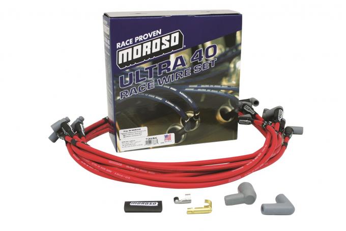 Corvette Moroso Ultra 40 Unsleeved Custom-Fit Wire Sets, Red, 1975-1982