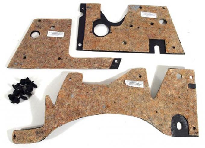Corvette Firewall Insulation Set, with Fasteners (59 Late, Standard Transmission, Heater & Carburetor), 1959-1961