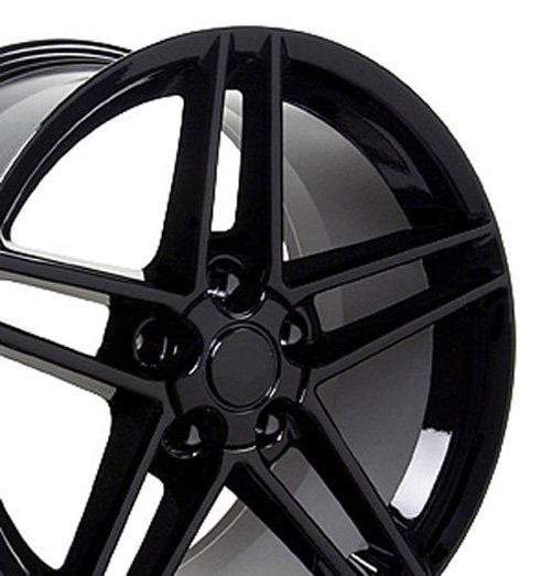 Black Rims fit Chevrolet Corvette (C6 Z06 style) 18x9.5 Corvette Depot