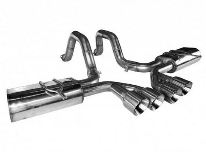 Kooks Headers 21506100, Exhaust System Kit, Exhaust System Kit Axle Back System, Stainless Steel, With Mufflers, 2-1/2 Inch Pipe Diameter, Single Exhaust With Dual Exit, Center Rear Exit, Dual Split 4 Inch Stainless Steel Tips