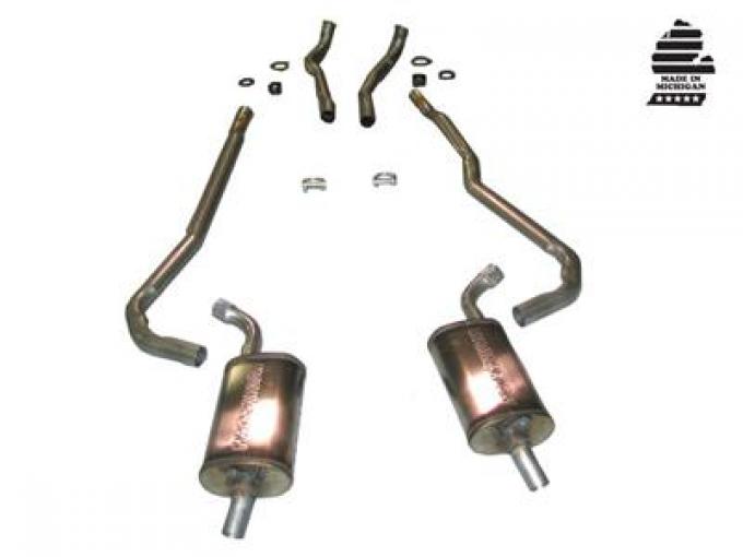 Corvette Deluxe Exhaust System, 454 4-Speed, 2 1/2" with Magnaflow Mufflers, 1970-1972