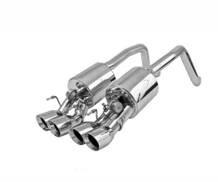 Corvette Exhaust System, With Quad Round Tips, Fusion, For Cars With NPP, B&B, 2008