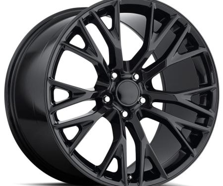 Factory Reproductions FR 22 &ndash; C7 Z06 Corvette Replica Wheels 20x12 5x4.75 +59 HB 70.3 2015 C7 Z06 Gloss Black with Cap 22012593402