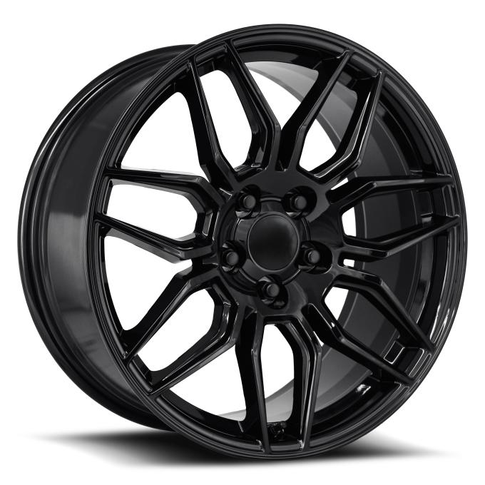 Factory Reproductions FR 401 &ndash; C8 Z06 Corvette Replica Wheels 19x8.5 5x120 +38 HB 66.9 C8 Z06 Gloss Black with Cap 401985382002F