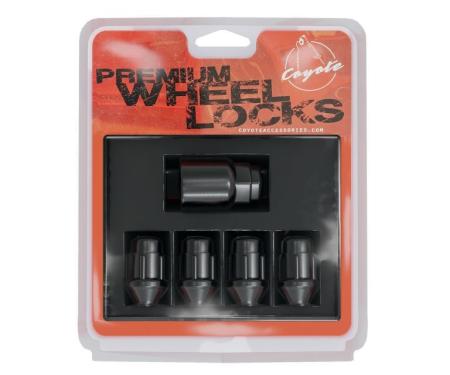 Factory Reproductions Lock Set Lockset - 14mm X 1.50 (1.38") Black - 4pcs+Key (741148blk) L-LO14150B