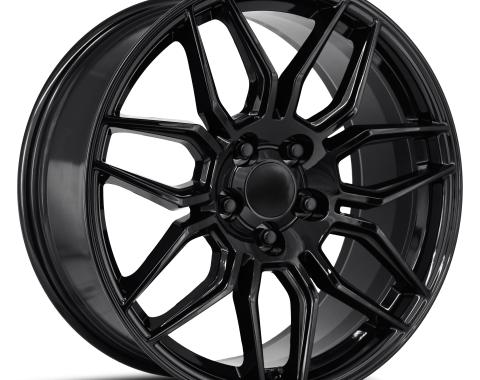 Factory Reproductions FR 401 &ndash; C8 Z06 Corvette Replica Wheels 19x8.5 5x120 +38 HB 66.9 C8 Z06 Gloss Black with Cap 401985382002F