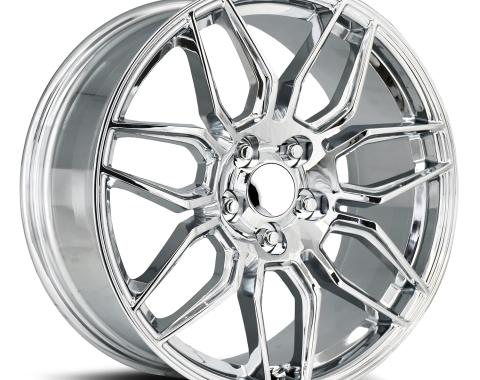Factory Reproductions FR 401 &ndash; C8 Z06 Corvette Replica Wheels 19x8.5 5x120 +38 HB 66.9 C8 Z06 Chrome with Cap 401985382001F