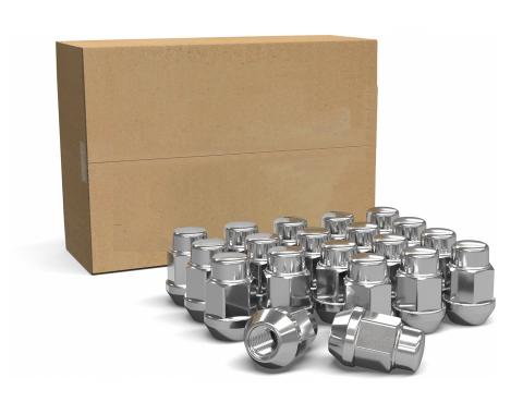 Factory Reproductions Install Kit Install Kit - 14mm X 1.5 (1.38") Bulge Acorn (3/4) Chrome - 20 Lug Nuts (87k548) L-KIT14150C-20