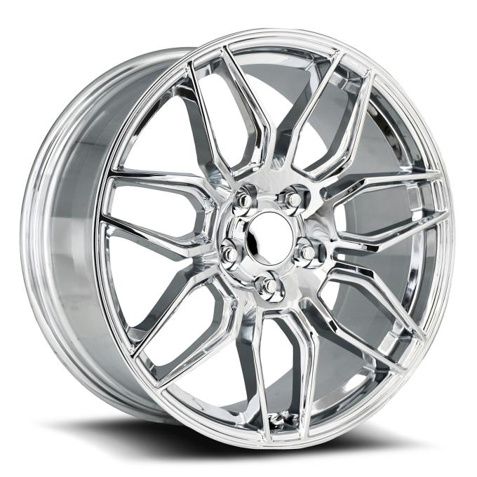 Factory Reproductions FR 401 &ndash; C8 Z06 Corvette Replica Wheels 19x8.5 5x120 +38 HB 66.9 C8 Z06 Chrome with Cap 401985382001F