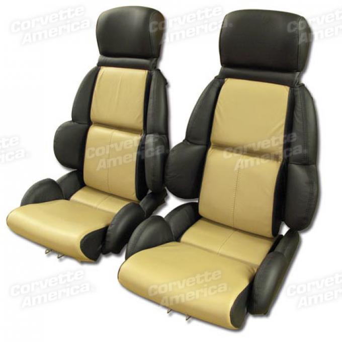 thumbnail image 2 of A1-CORVETTE C4 Seat Cover Set 1989-1992 Corvette – Black Standard Vinyl 4-Piece 2 of 5