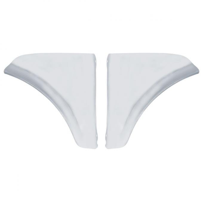 United Pacific Stainless Steel Fender Skirt Scuff Pads For 1965-66 Chevy Passenger Car (Pair) C1005