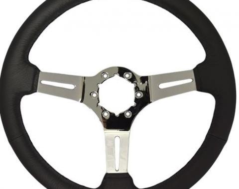 Volante S6 Sport Steering Wheel, with Chrome Spokes & Leather Grip