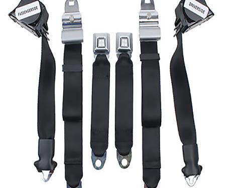 Seatbelt Solutions 1970-1971 Corvette Horizontal Mount Single Retractor Shoulder and Laps Belts