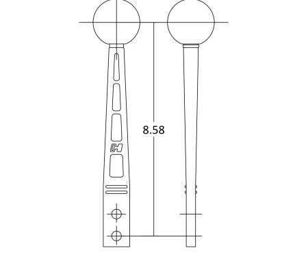 Hurst Billet/Plus Shifter Stick, Black/Machined 5389021