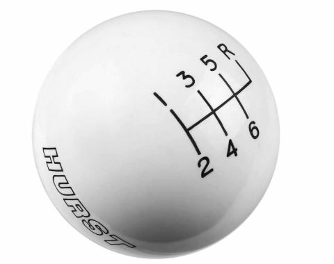 Hurst Shift Knob, 6-Speed, White 1630056