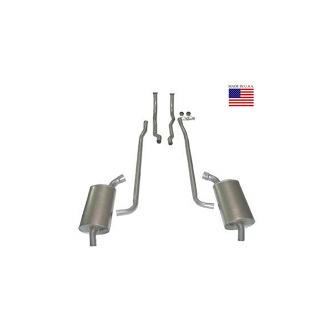 Corvette Exhaust System, Small Block 300hp & 375hp, Aluminized 2-1/2" With Manual Transmission, 1964-1965