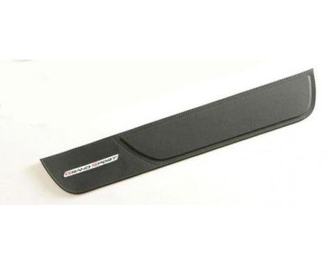 Corvette Door Sill Pads, Leather, With Grand Sport Logo, 2010-2013