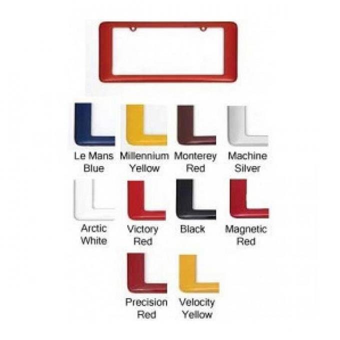 Corvette, Rear License Plate Frame, Painted Factory Colors, Monterey Red (80U), 2005-2013