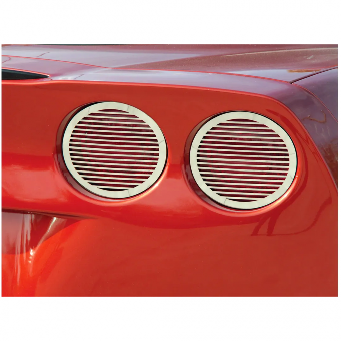 Corvette Taillight Louvers, Stainless Steel, 4 Piece Set, 2005-2013