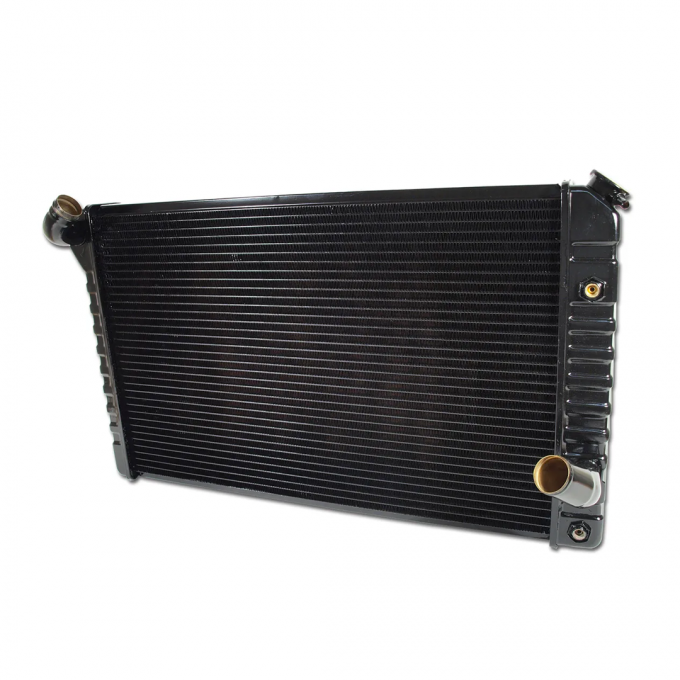 Corvette Radiator, With Automatic Transmission &  Air Conditioning, Brass Replacement, Small & Big Block, 1973-1976 Early