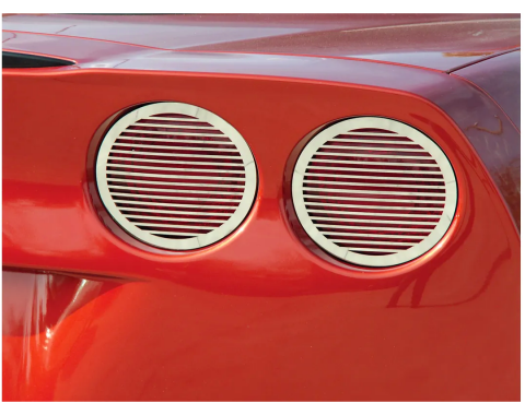 Corvette Taillight Louvers, Stainless Steel, 4 Piece Set, 2005-2013
