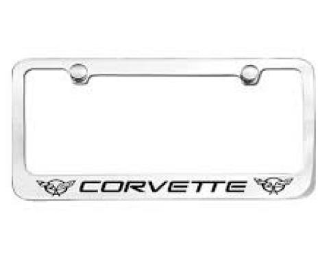 Corvette Elite License Frame, 97-04 Corvette Word with Dual Logo