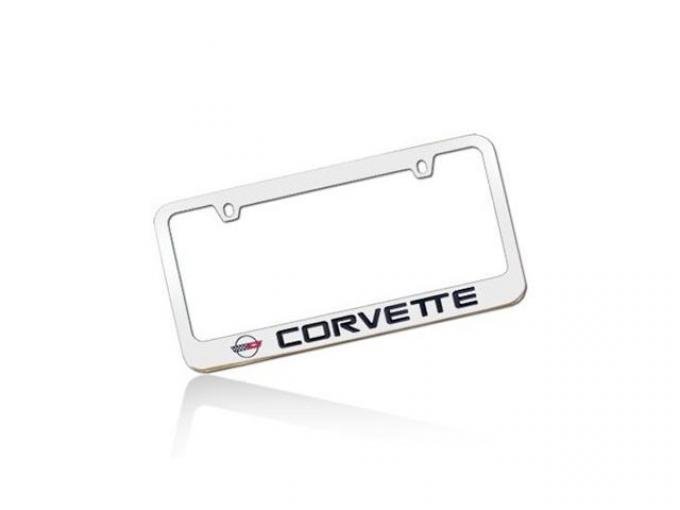Corvette Elite License Frame, 84-96 Corvette Word with Single Logo