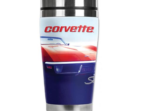 Corvette Mugzie® brand Travel Mug - Beach Corvette