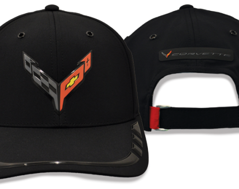 Corvette Black Red Gamechanger Performance Sonic Weld Velcro Cap