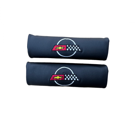 Corvette Shoulder Belt Pads, With C4 Logo