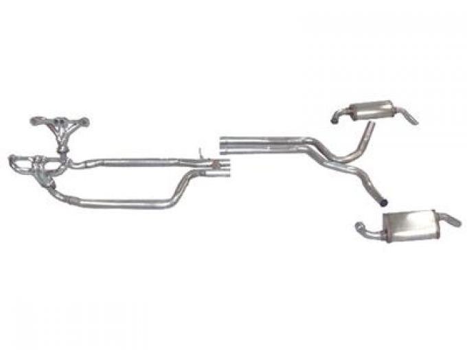Corvette Dual Exhaust System with Headers and Stock Mufflers, 19801981
