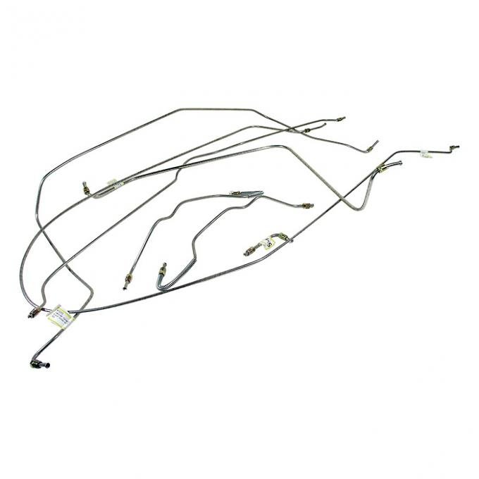 Corvette Brake Line Set, Stainless Steel without Power Brakes 3/16In, 1965