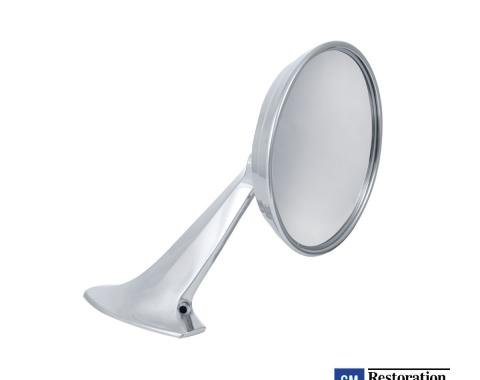 United Pacific Exterior Mirror w/Chevy Bowtie Logo For 1965-66 Chevy Passenger Car - R/H C656601