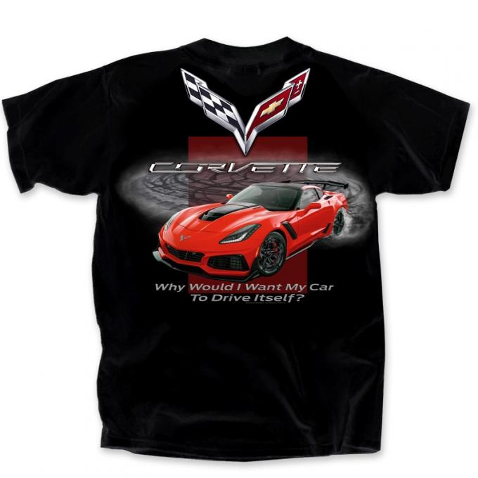 Corvette T-Shirt, Why Would I Want my Car to Drive Itself, Black