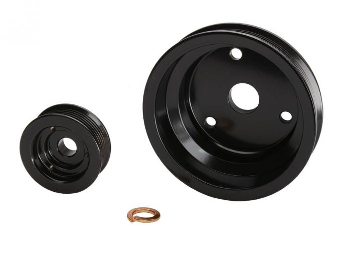 84-87 March Engine Pulleys Set - Black Powder Coated Aluminum 2 Piece System