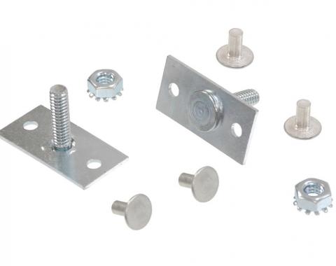 1963-1982 Stud Plate Fastener Plates with Rivets - Set of 2